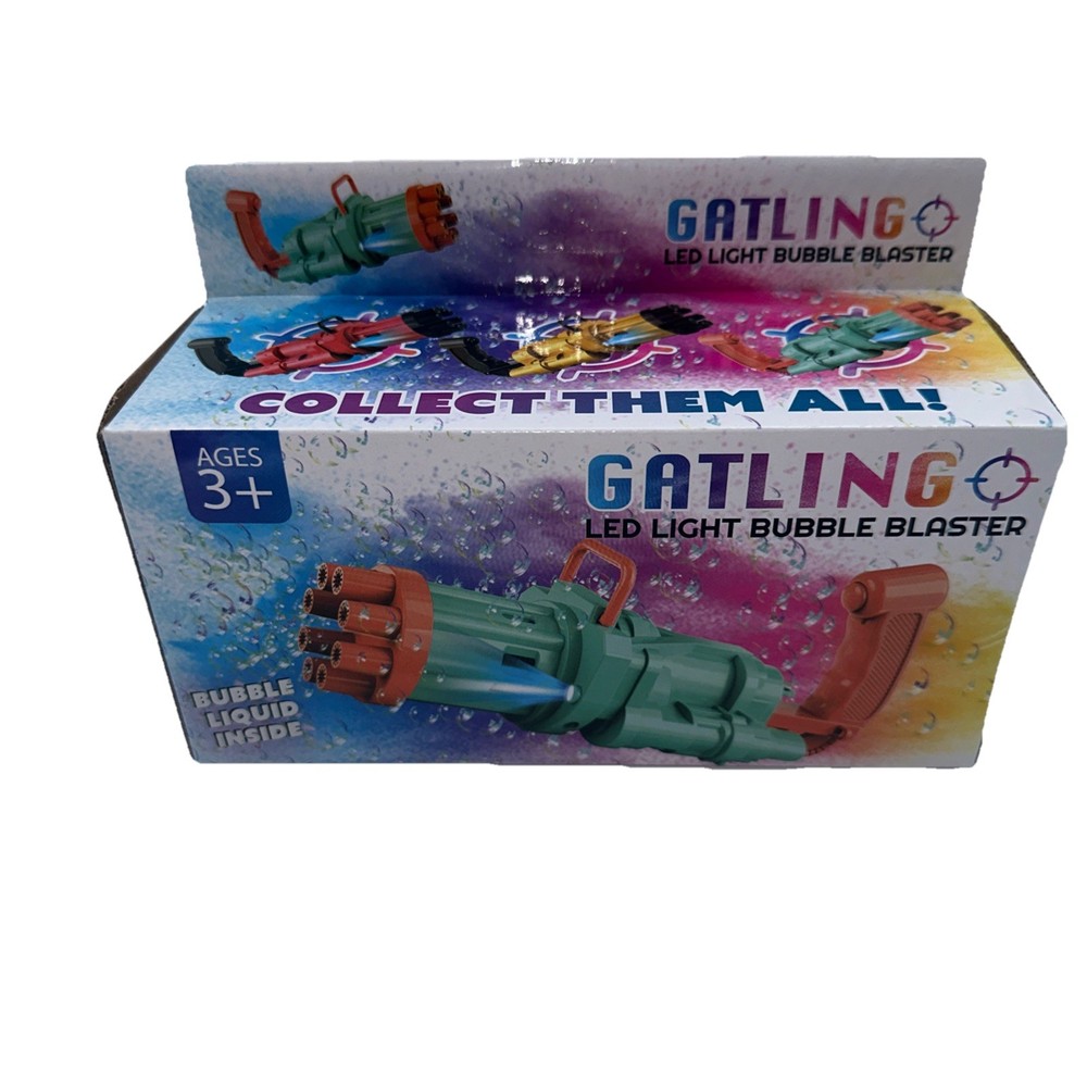 Gatling LED Light Bubble Blaster Bubble Liquid Inside Age 3+
