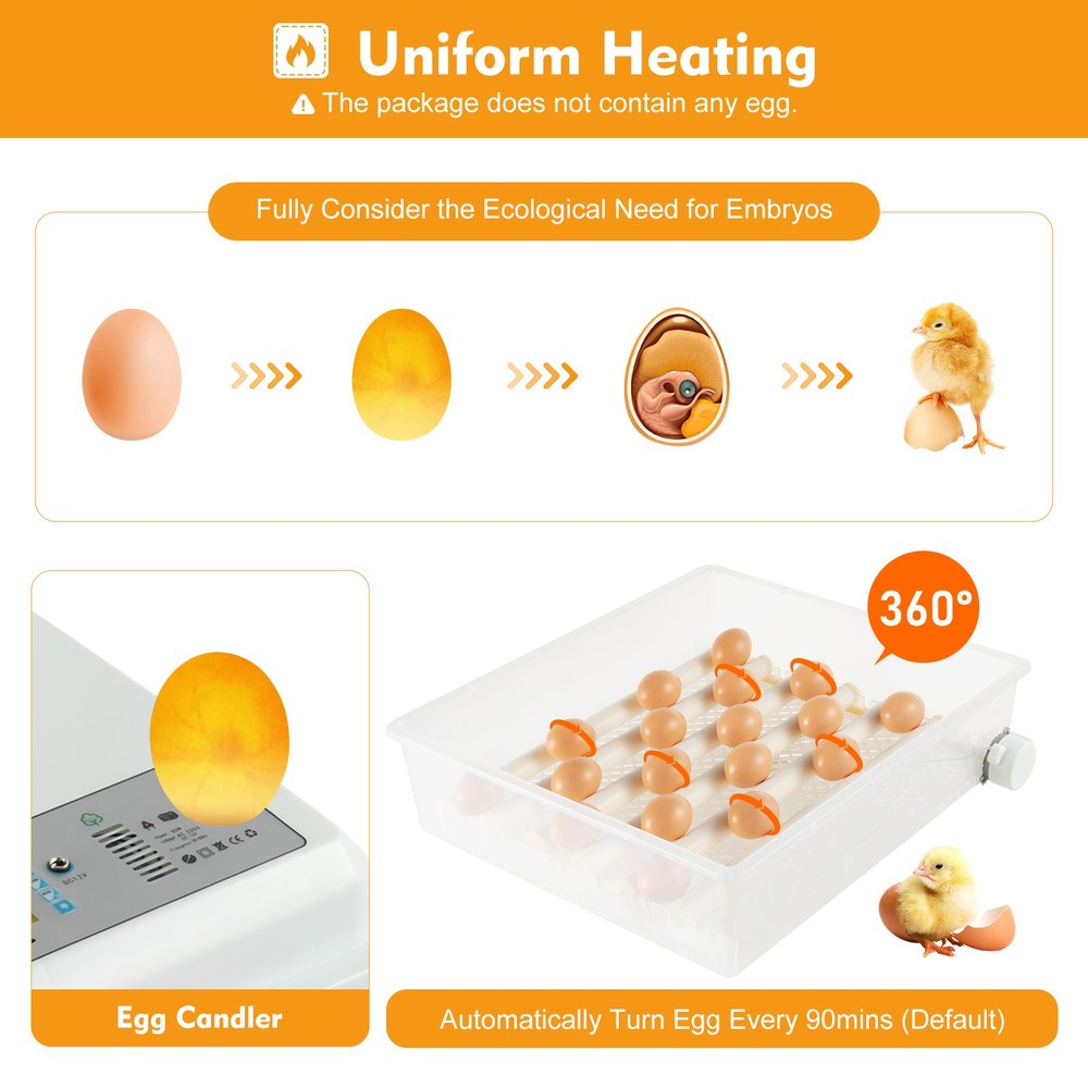 64 Eggs Incubator Digital Automatic Turning Hatcher Chicken Farm Hatching Eggs