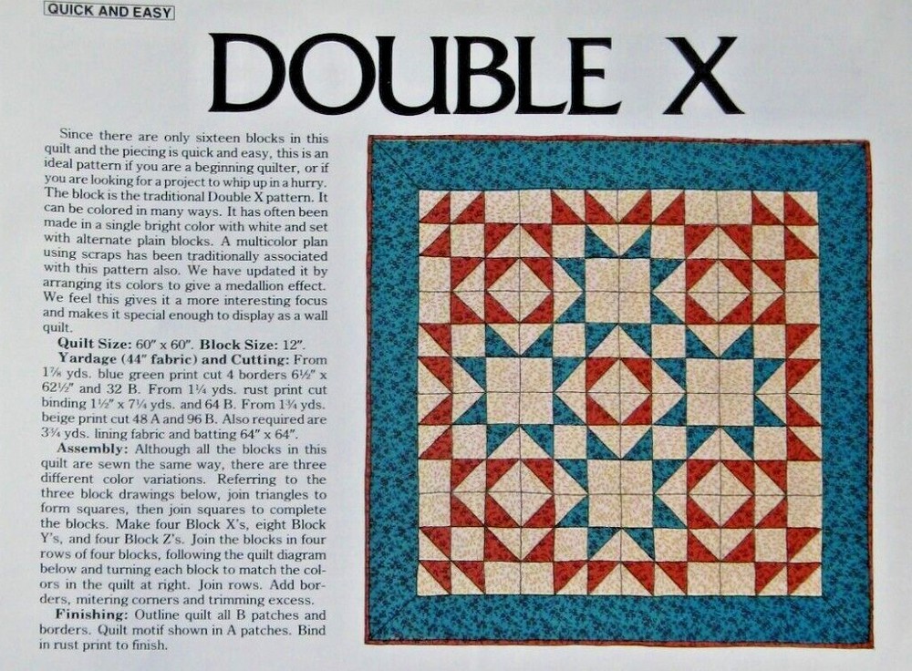 Vintage Pieced "QUICK & EASY" Quilt Patterns from QNLM