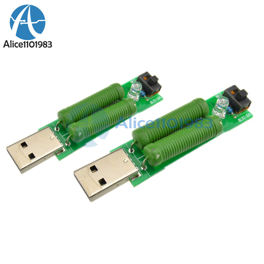 2PCS USB Load Resistor Power Resistors Mobile Power Aging Resistance Module 1A 2A