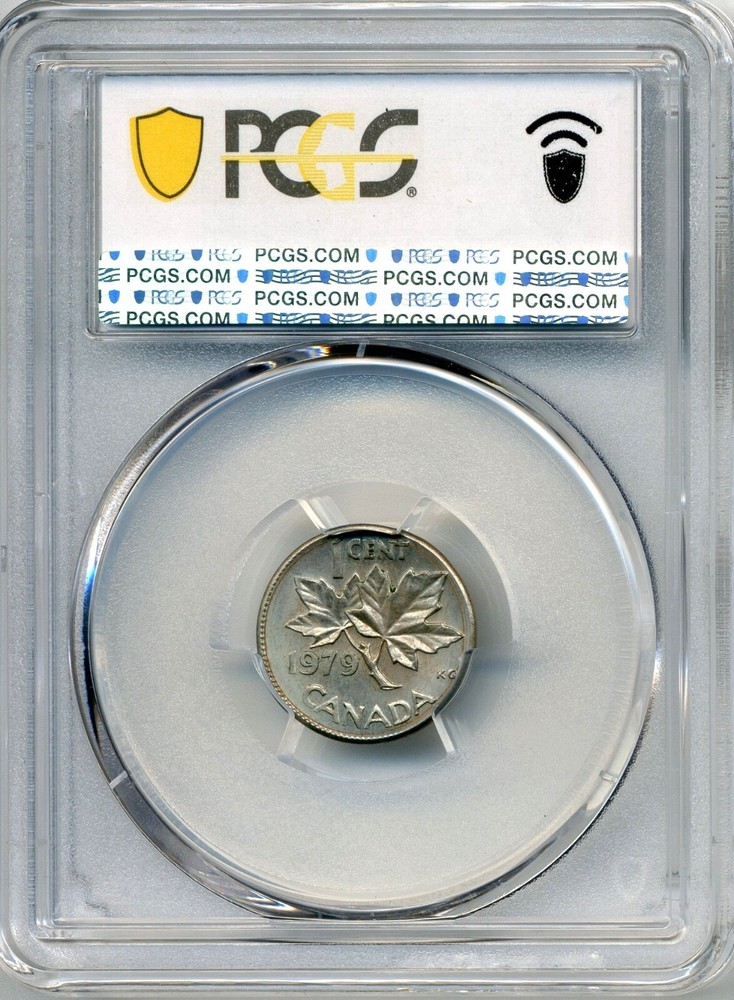 1979 Canada 1 Cent MINT ERROR, Struck on Foreign Planchet 2.33g - PCGS MS 65