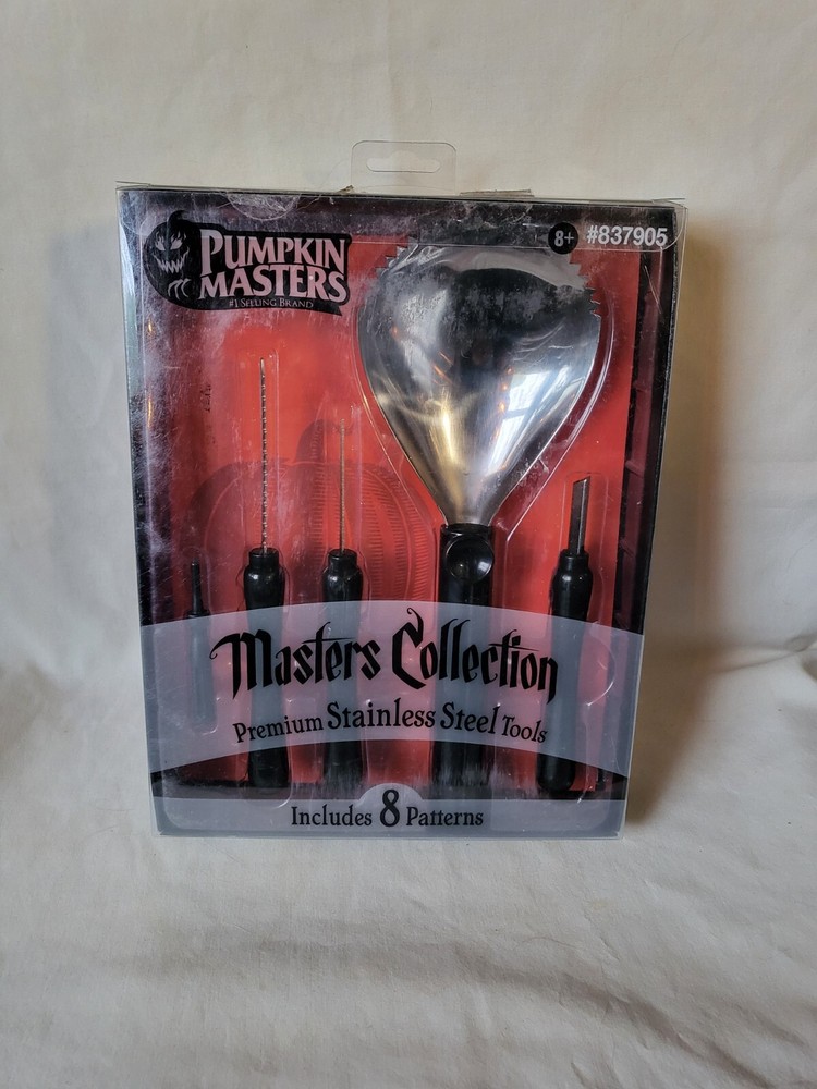 Pumpkin Carving Kit Set 5 Tools 8 Patterns Stainless C2