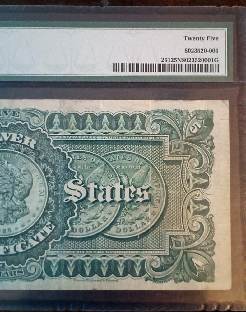 FR 261 1886 $5 Silver Certificate Morgan Back