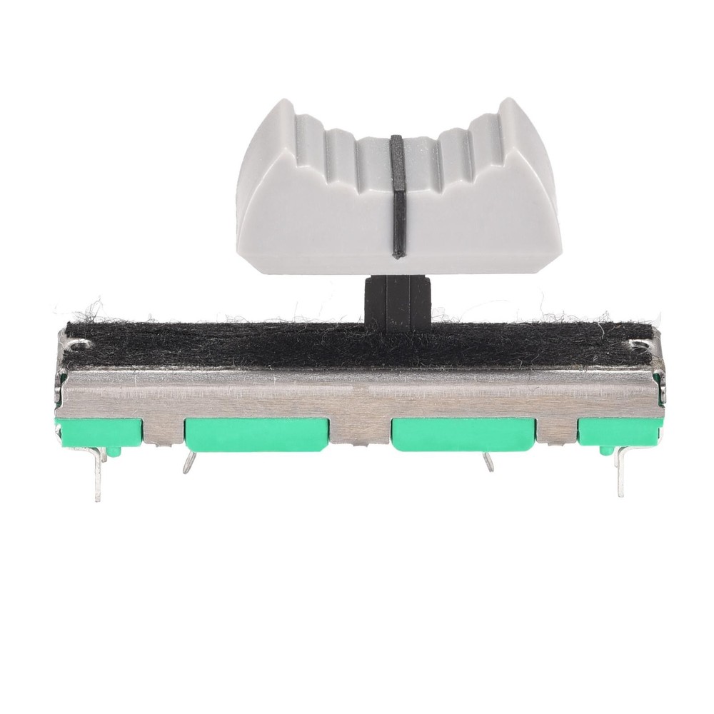 2pcs 45mm Straight Slide Potentiometer B10K Ohm Dual Channel With Knobs