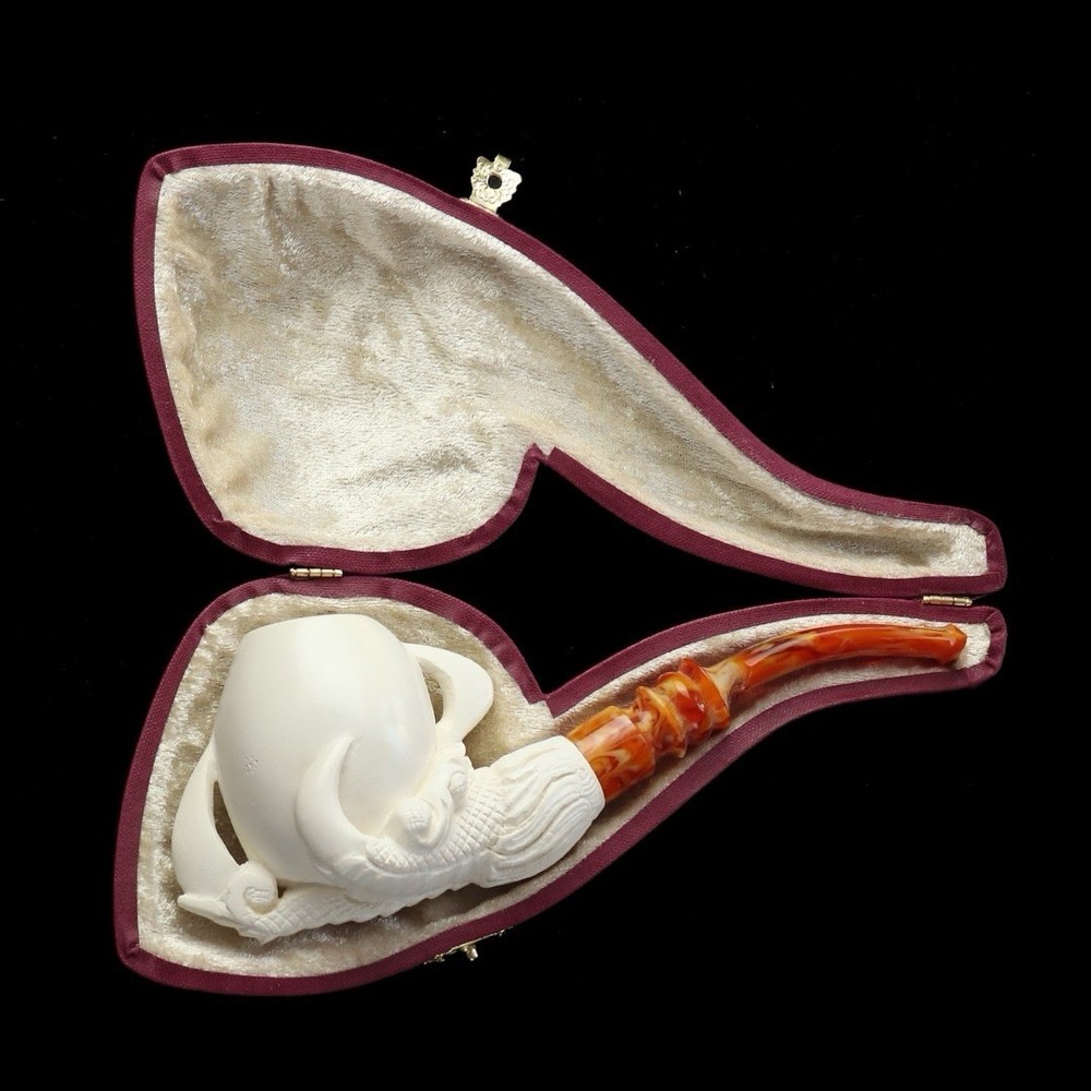 Smooth Eagle Claw Pipe New Block Meerschaum Handmade W Case#964