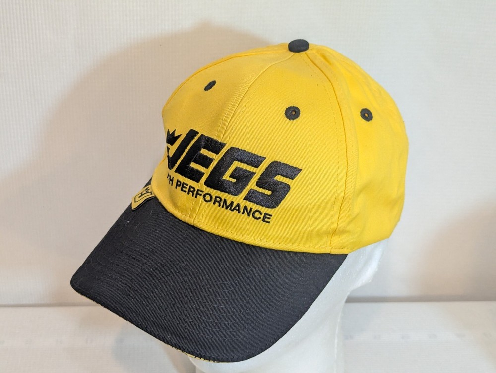JEGS High Performance Baseball Hat Cap Yellow Hook & Loop Vented Canvas VG+