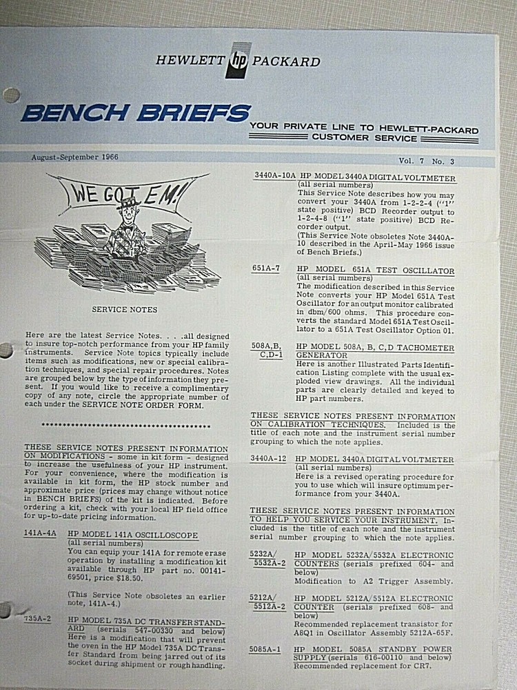 HP Bench Briefs August-September 1966 Vol 7 No 3