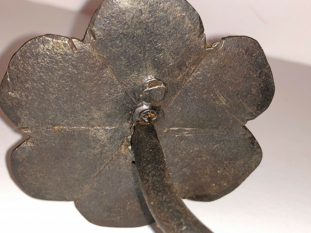 ANTIQUE EARLY WROUGHT IRON CANDLE HOLDERS.