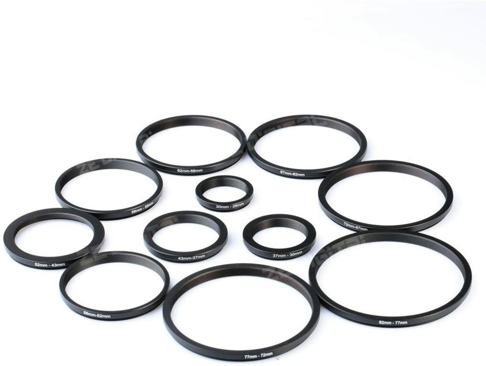K&F Concept 11pcs/Set Lens Filter Step Down Adapter Ring Kit for DSLR Camera