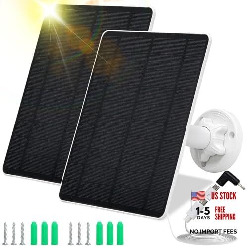 Solar Panel for Security Camera,5W USB Solar Panel for Cameras DC 2 pack