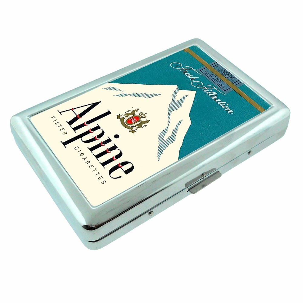 Classic Alps Metal Silver Cigarette Case