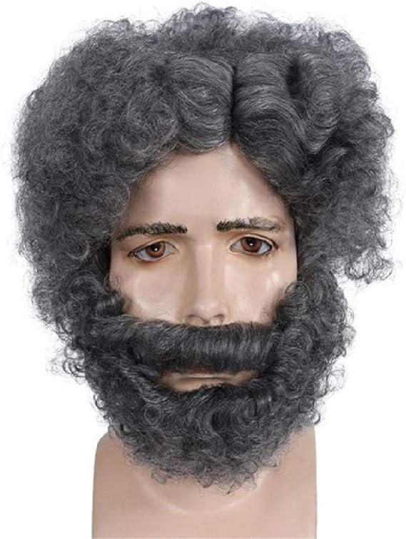 Curly Gray Wig & Beard Set – Fredrick Douglas