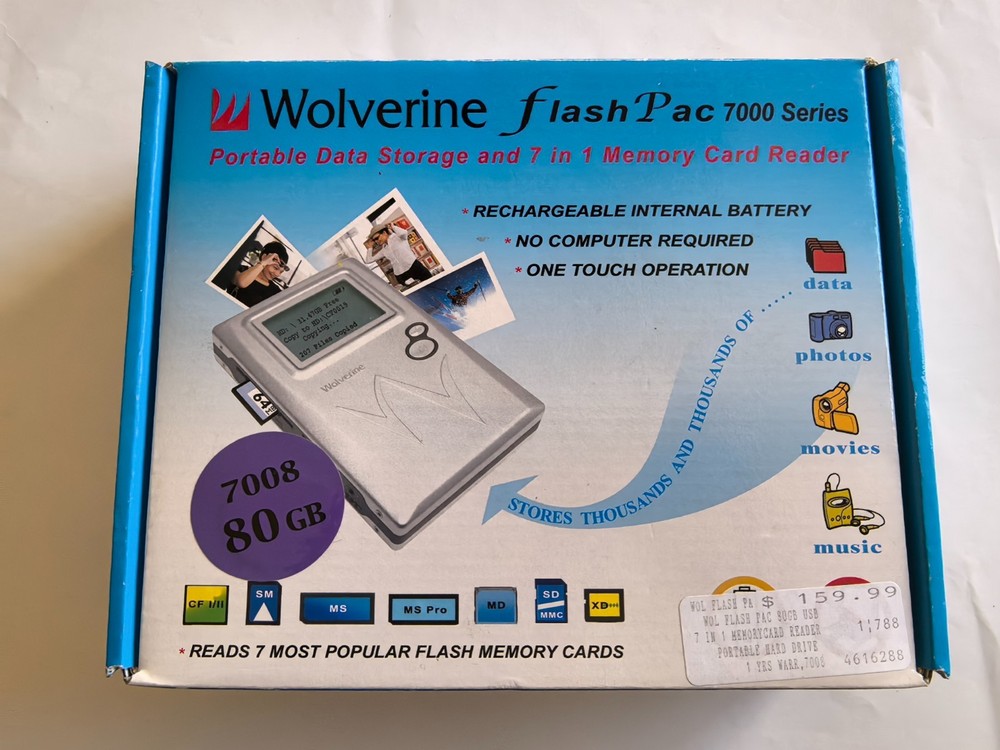 Wolverine Data 80GB FlashPac 7000 Series Portable Data Storage HDD Version