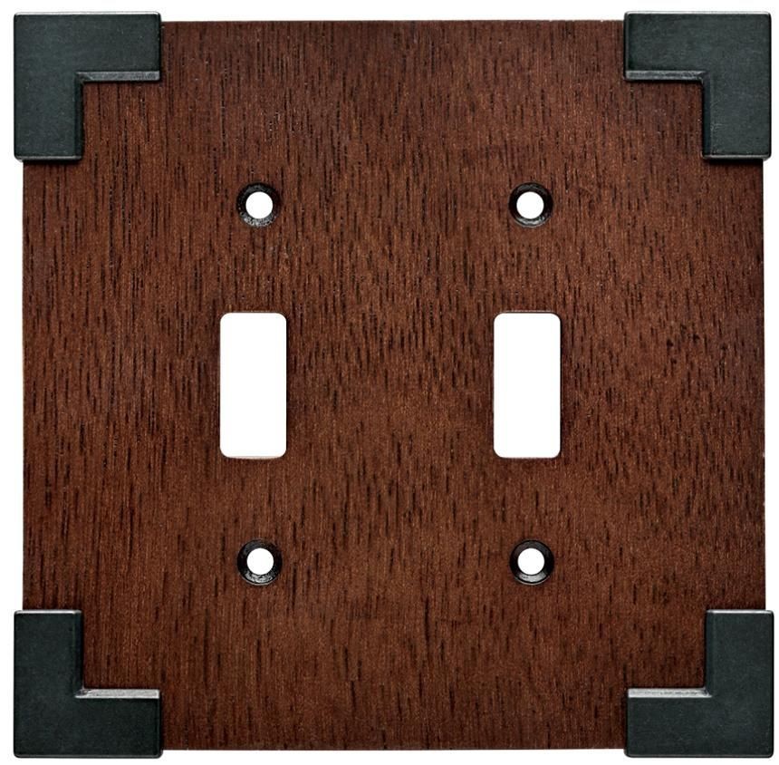 (12 Pack) Brainerd - Rowland - Double Switch Wall Plate - Charcoal Ebony and Sof