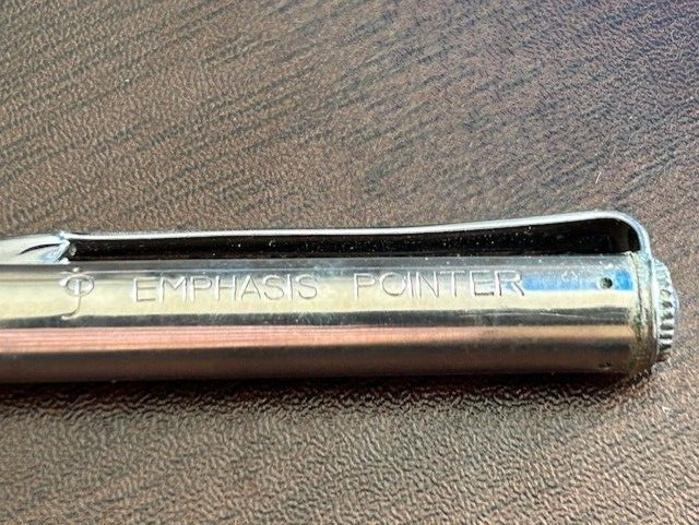 Vintage Emphasis Pointer Lecture Stick - Brushed Silver - 25" Extended (39)