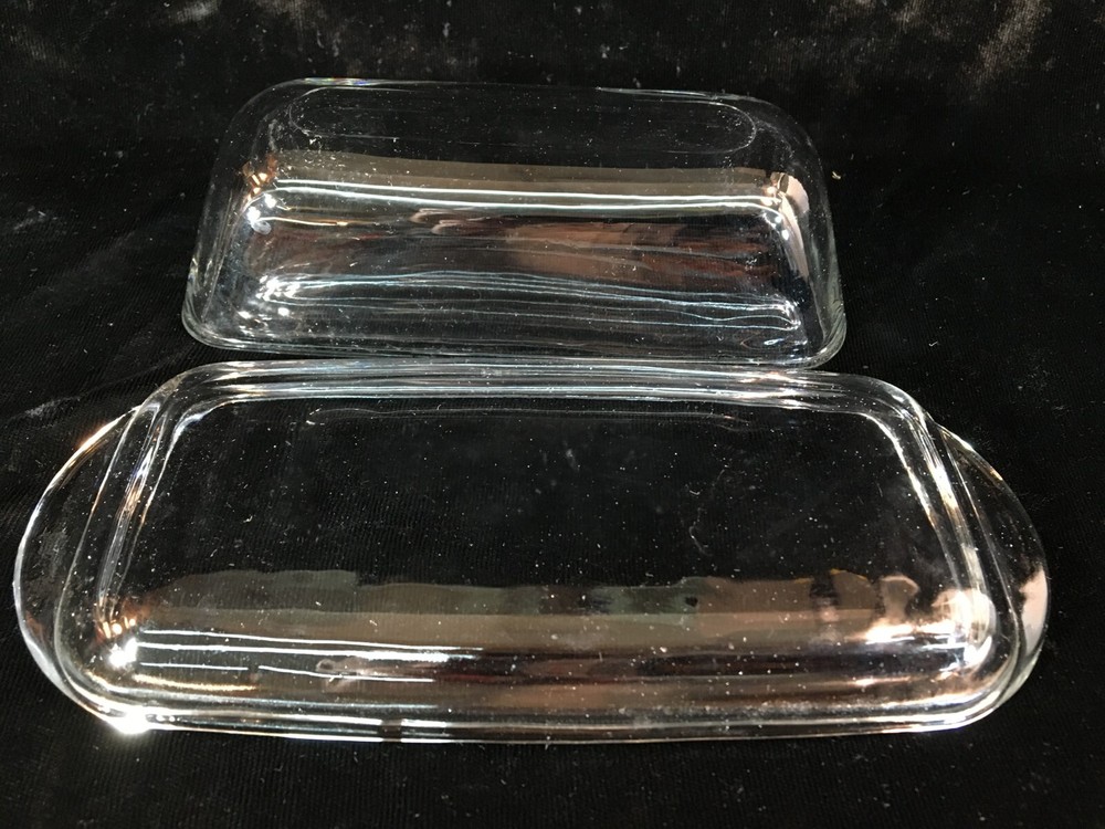 Clear Glass Butter Dish w/Lid