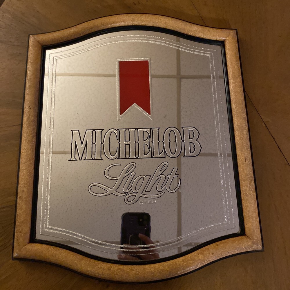 Michelob Light back bar Mirror april 13, 1987. 16x13 1/4"