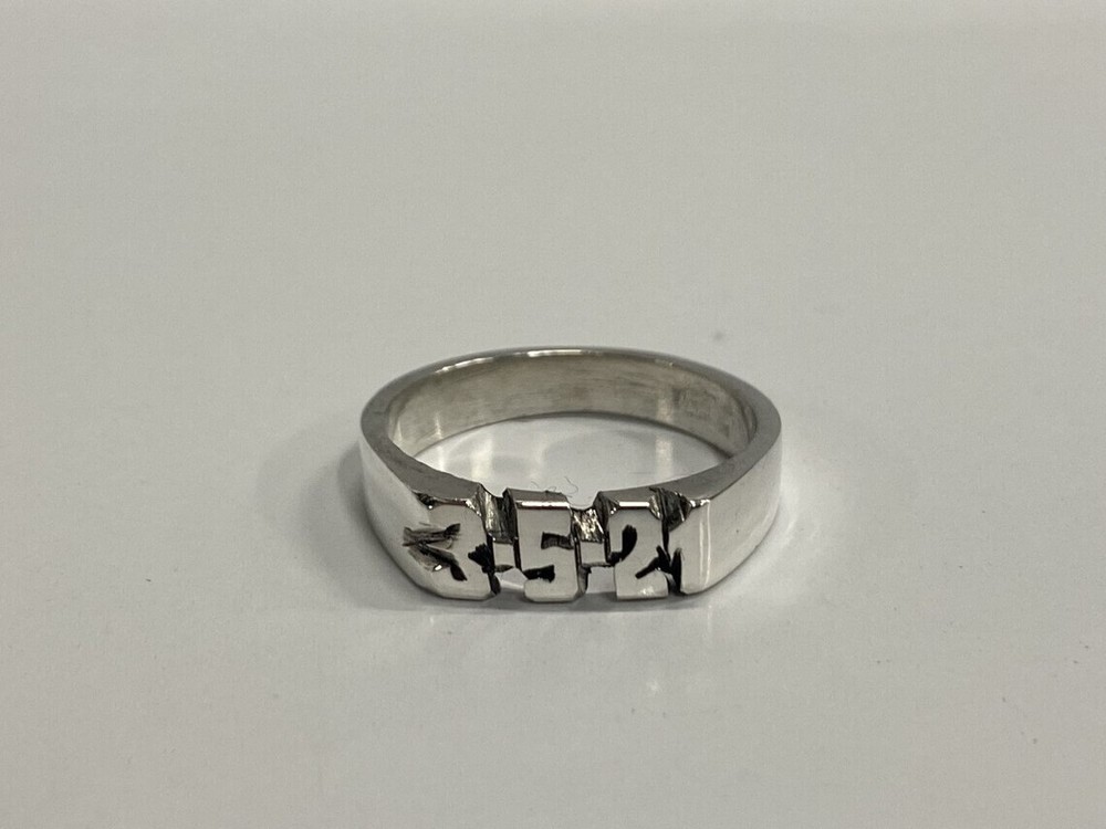 Date Ring Hand Carved 925 Sterling Silver Personalized Custom Made To Order