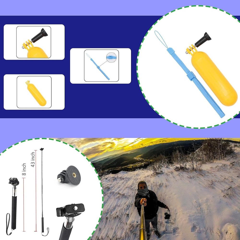 44 in 1 Action Camera Accessory Combo Kit -Compatible with Insta360 One X4,X3,X2