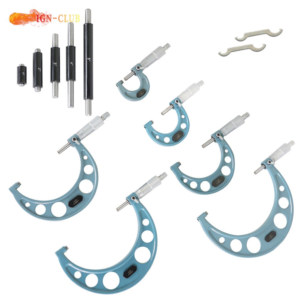 Precision Outside Micrometer 6 Pack 0-6" 0.0001" Carbide Standards Set