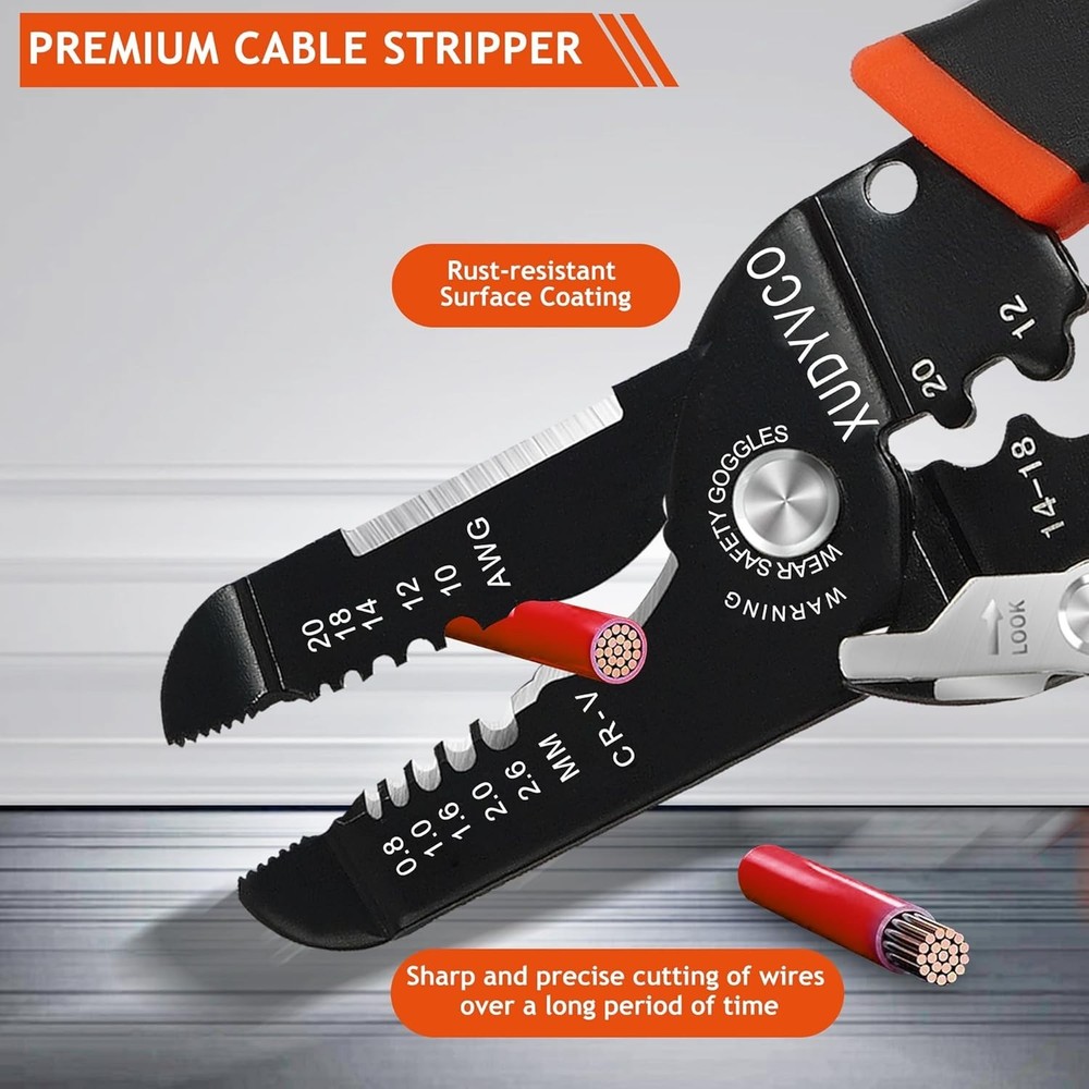 Versatile 7-Inch Wire Stripper Tool - 5 Functions for Home and Professional Use