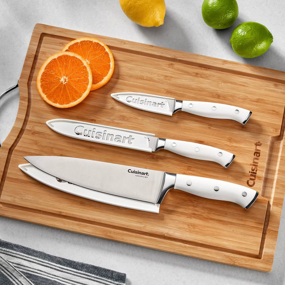 Cuisinart Classic White Triple Rivet 6pc Chef Set with Blade Guards