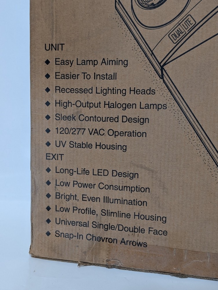 Hubbell LTUGW Exit Sign with Emergency Lighting, (2) Halogen Lights, LT Series