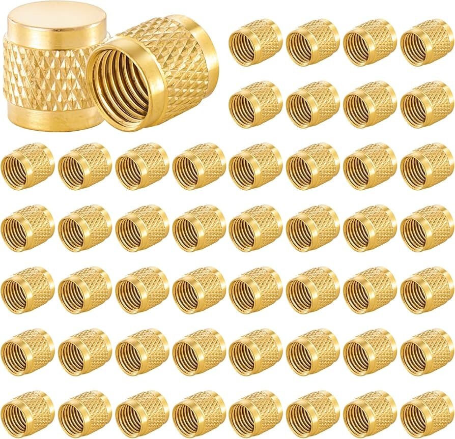50 Pcs 1/4Inch Brass Flare Solid Brass Caps with O Seal 7/16-20UNF Thread NEW US