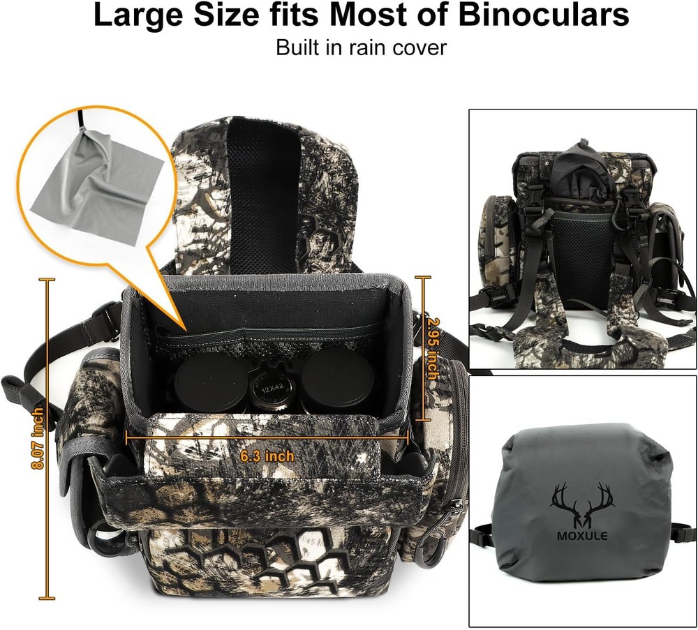Binocular Harness Chest Pack: Waterproof Bino Case with Rangefinder Pocket for B