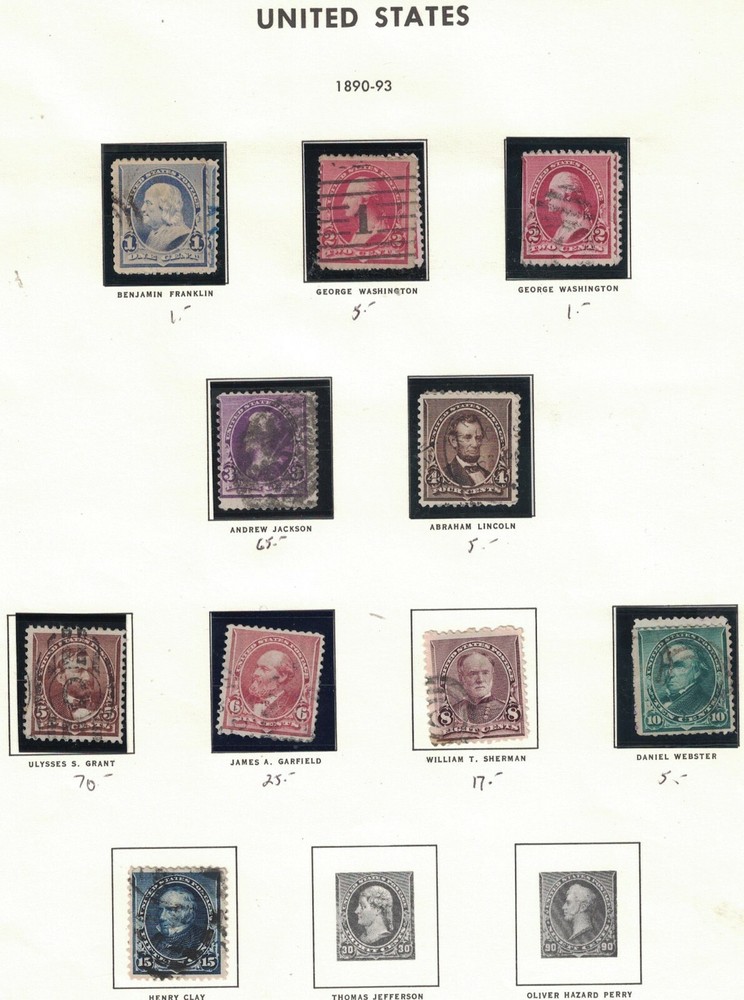 Scott 219 - 227 - Regular Issues Short Set Of 10. Used.  #02 219ss10
