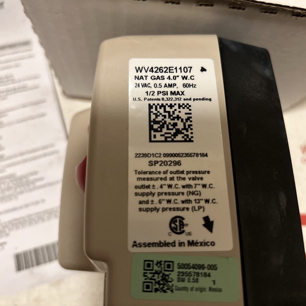 Honeywell Resideo OEM Rheem Water Heater Gas Control Valve WV4262E1107 NEW LPU