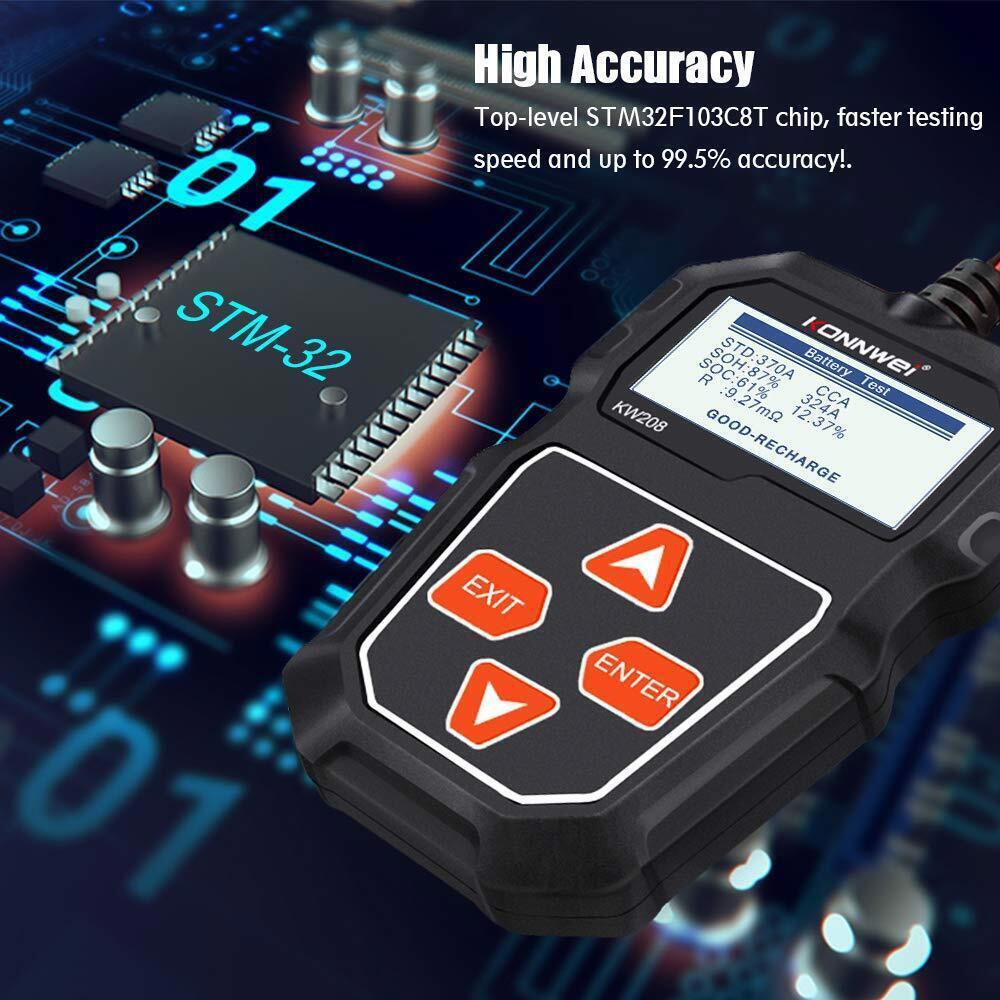 Automotive 12V 100-2000CCA Battery Tester Load Cranking Charging System Analyzer