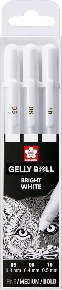 lly Roll Basic White l Pen, Assorted Sizes | Opaque Pens for