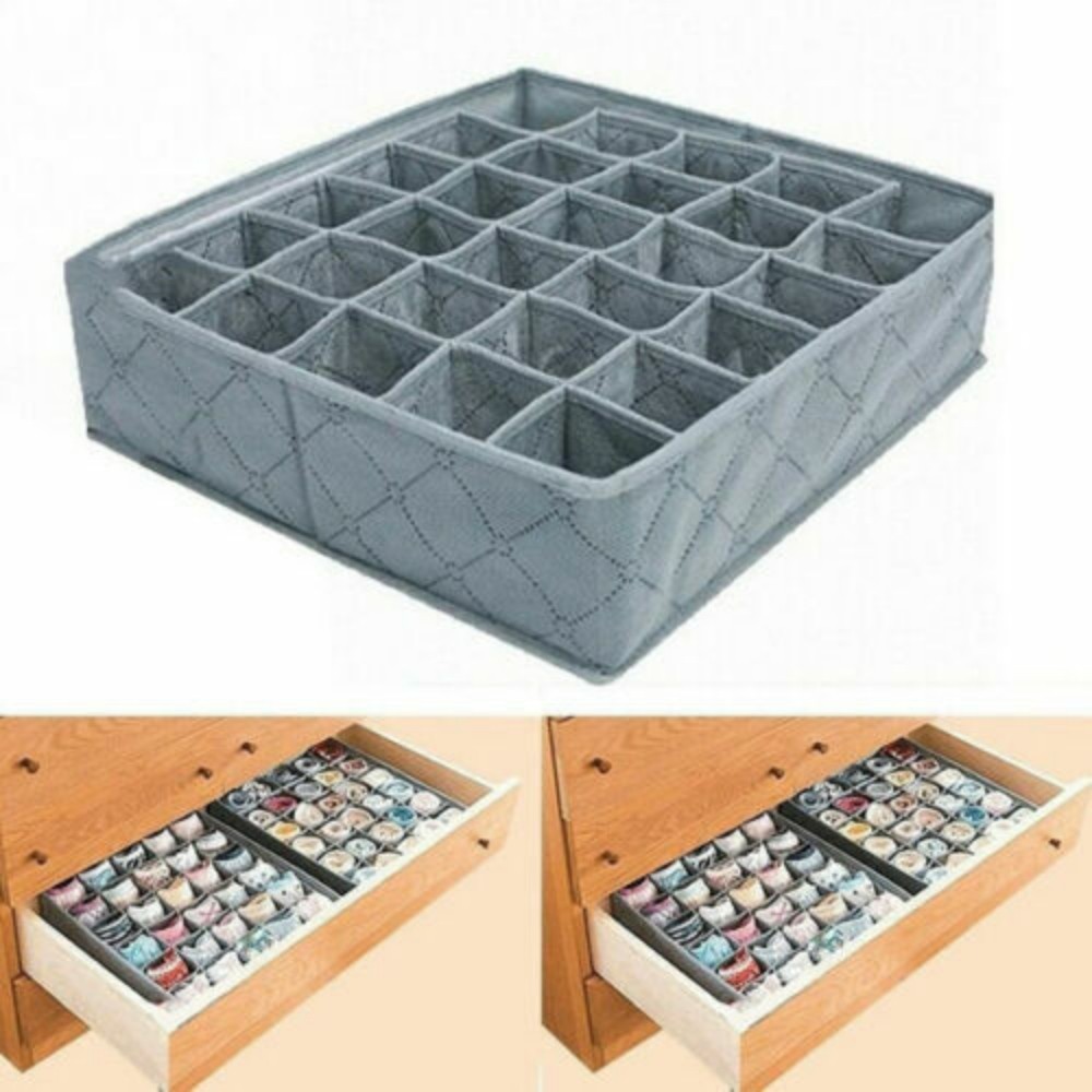 30 Cell Foldable Drawer Organizer for Underwear, Socks & Bras Storage