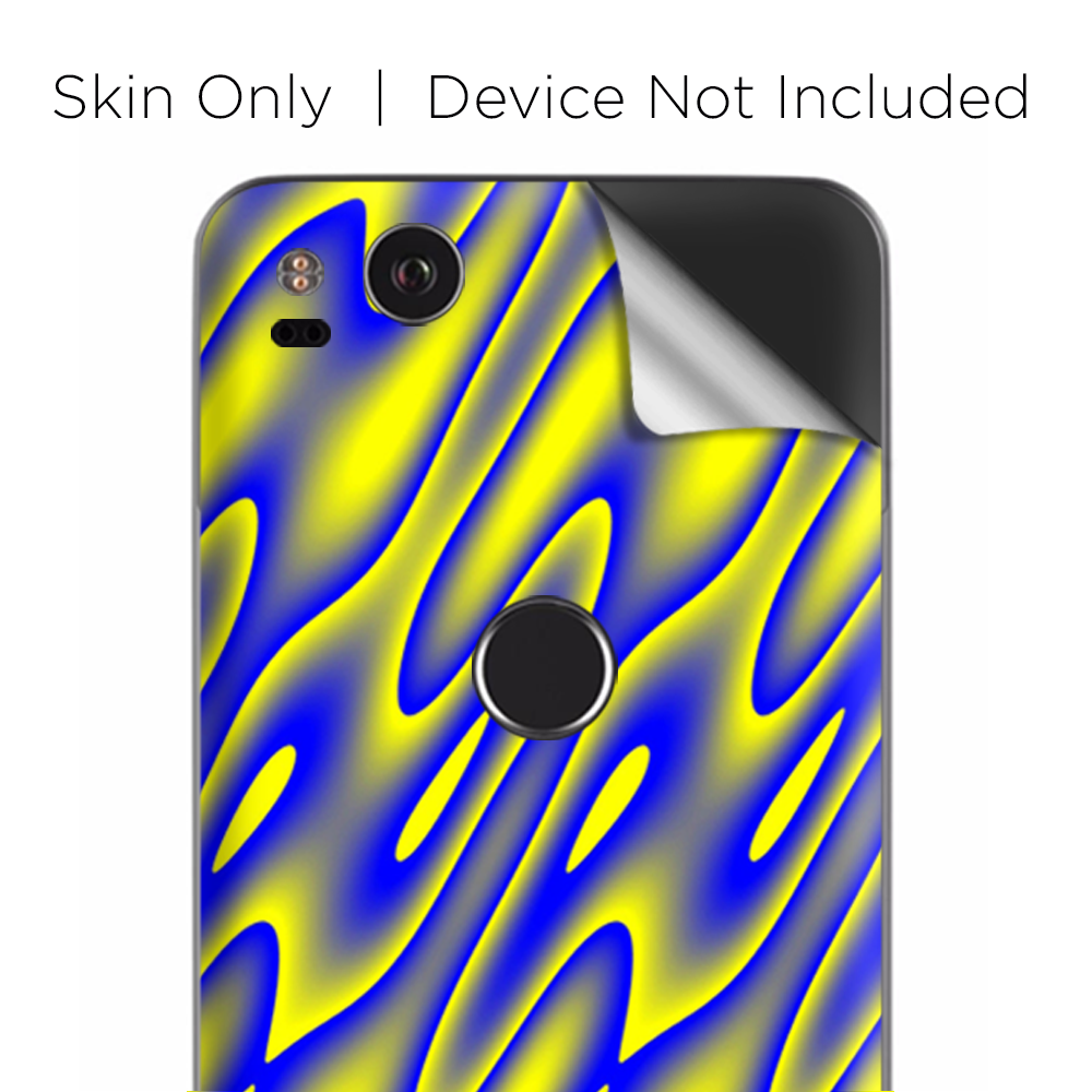 Google Pixel 2 Skins Decal Wrap Neon Blue Yellow trippy