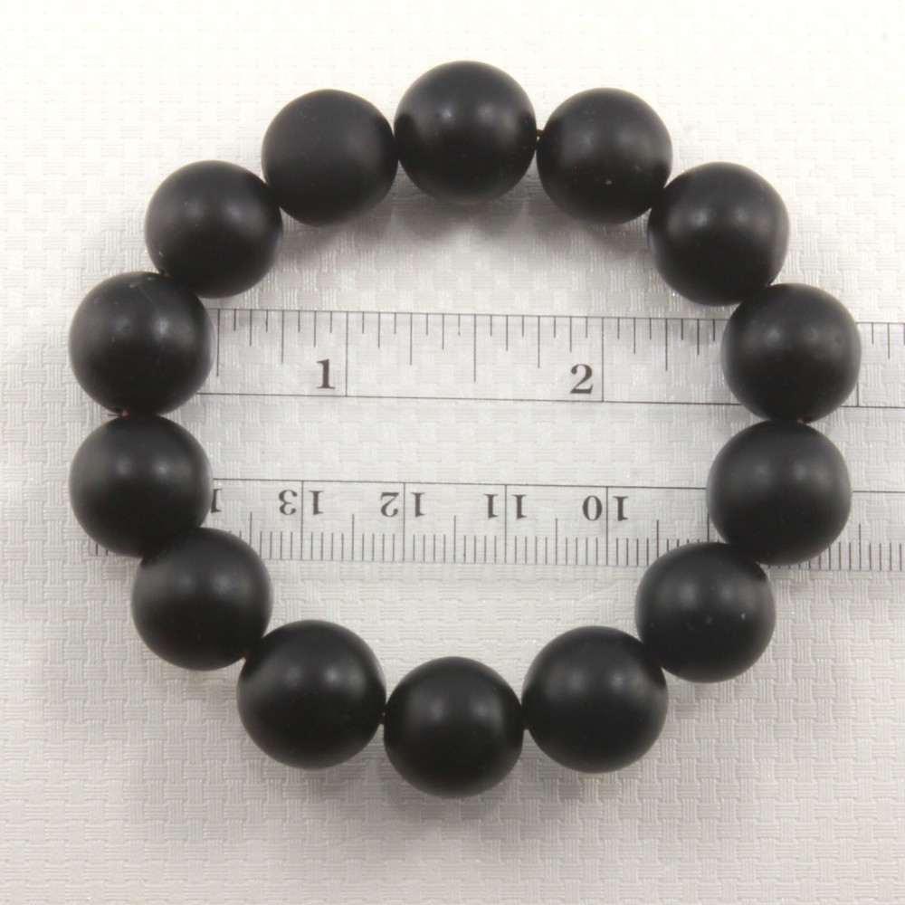 14mm Genuine Bian Stone Beads Bracelet