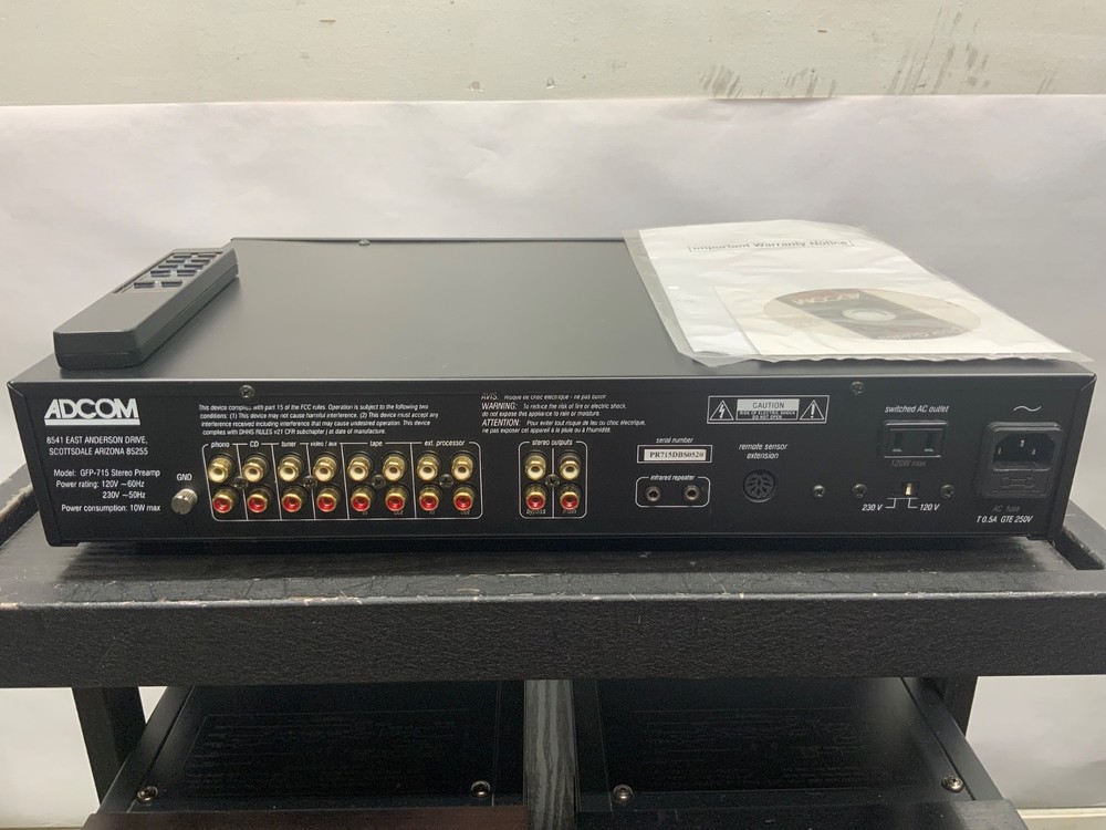 Adcom GFP-715 Stereo Pre-Amplifier with remote control, Excellent