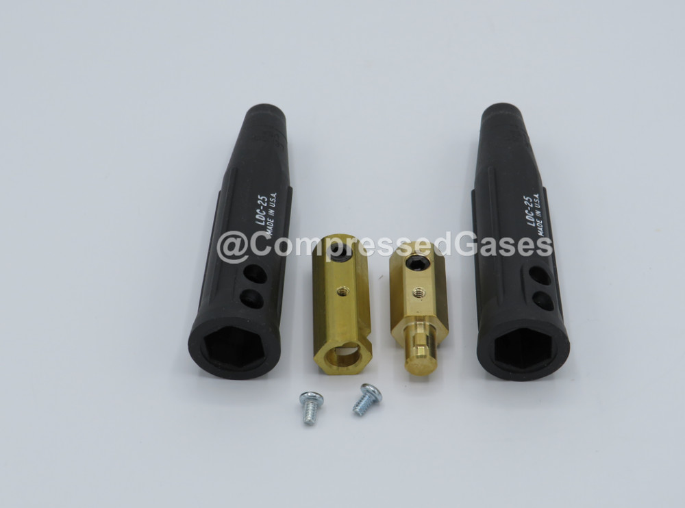 Lenco 05420 LDC-25 Cable Connector Set, Dinse Style (25), Black
