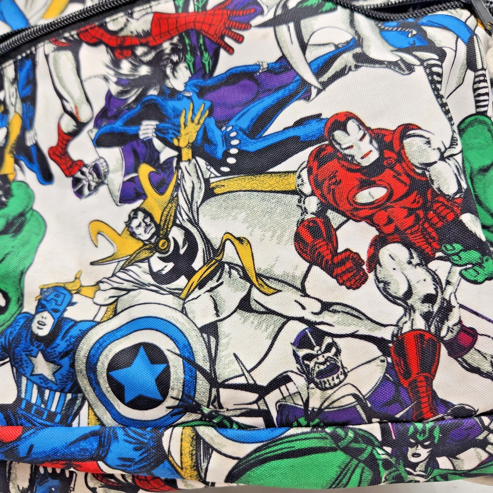 Marvel Comics Superheroes Allover Print Backpack Spider Man Hulk Thor Iron Man