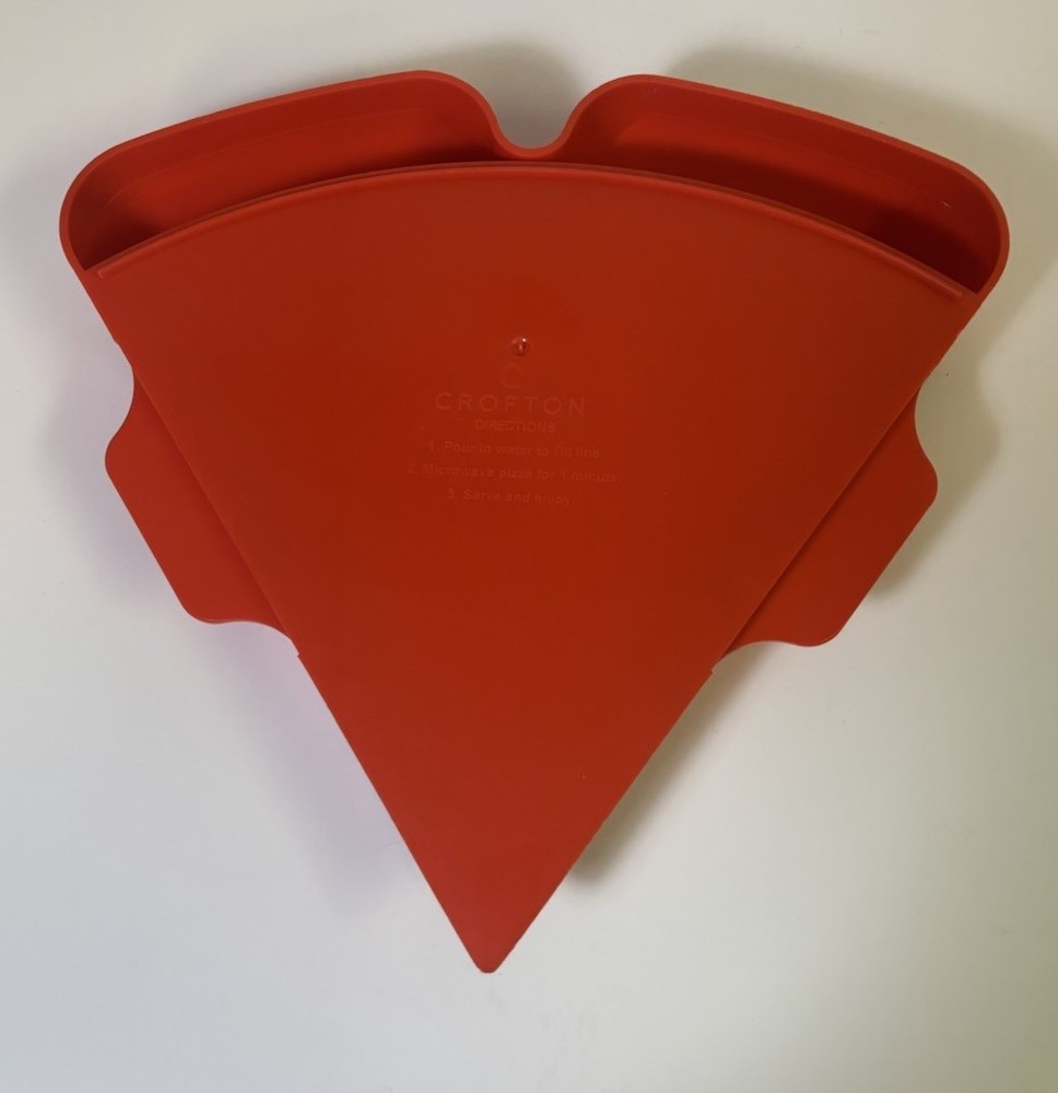 Crofton Microwave Pizza Warmer Reusable Red Plastic