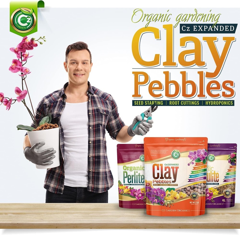Expanded Clay Pebbles for Hydroponics Orchids Soil Conditioner 4lb