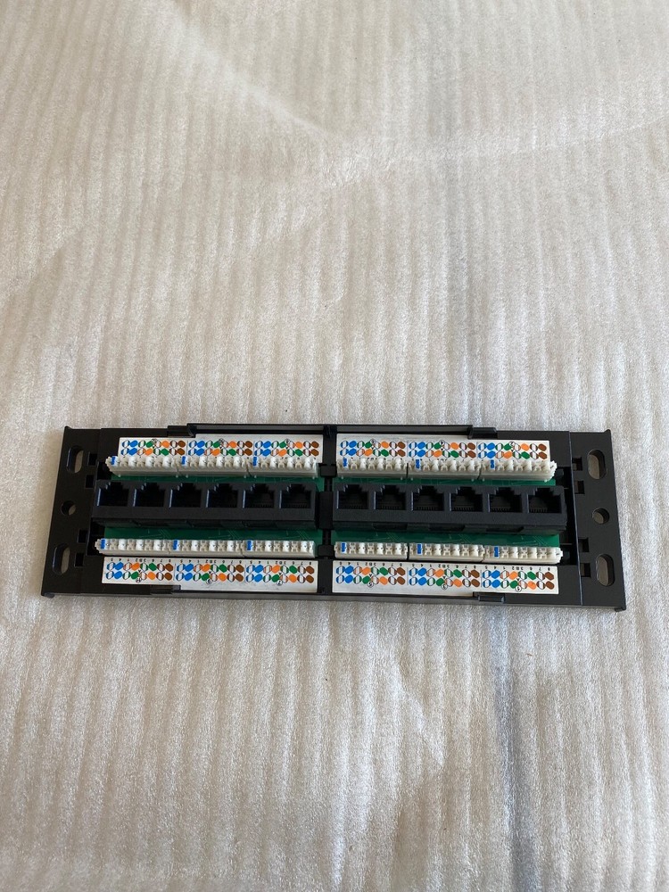 ICC CAT5e Zero-U Front Access Patch Panel with 12 Ports (ICMPP12FXE) - Black