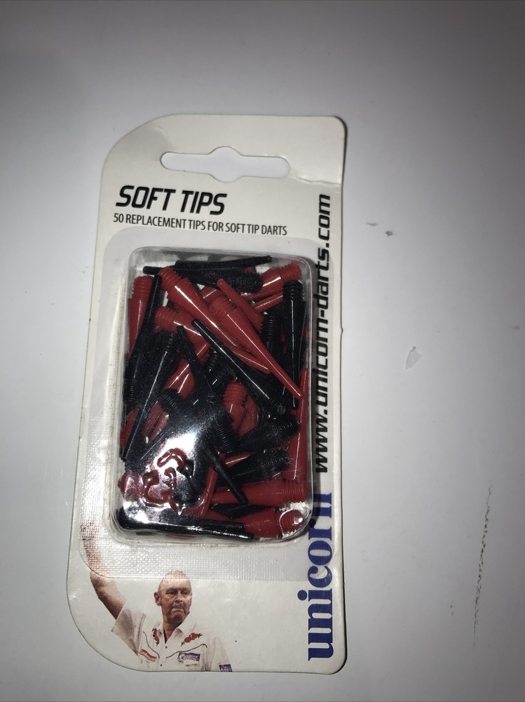 unicorn Soft Tips Contains 50 replacement tips for soft tip darts Black Red Val