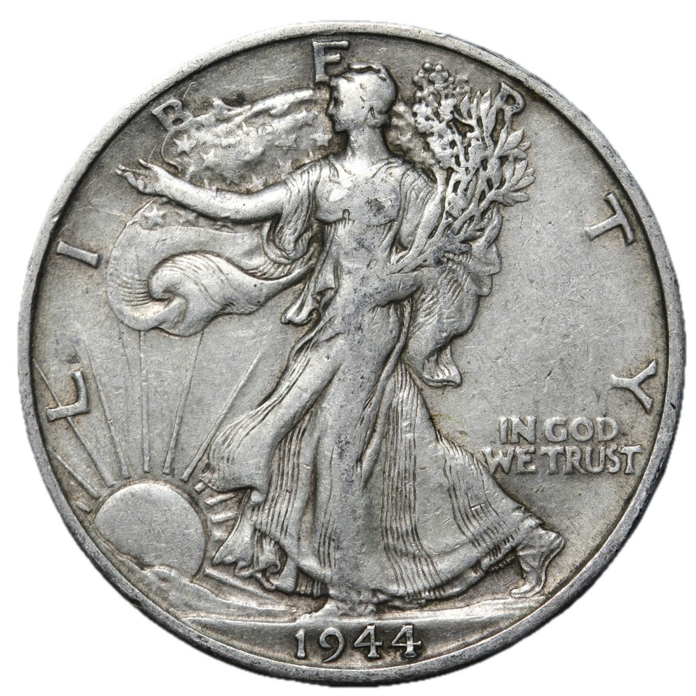 1944-D Walking Liberty SILVER Half Dollar In XF Condition