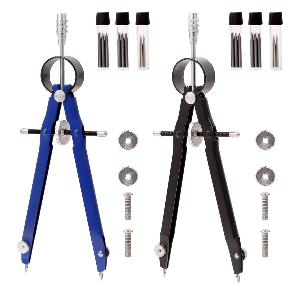2pcs Compass for Geometry, Professional Drawing Compass,Metal Compass,...