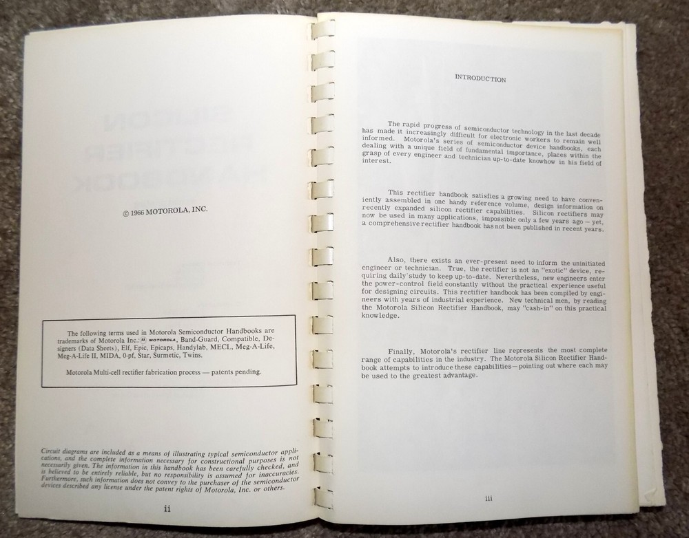 Motorola Silicon Rectifier Handbook Motorola 1966 2nd Printing