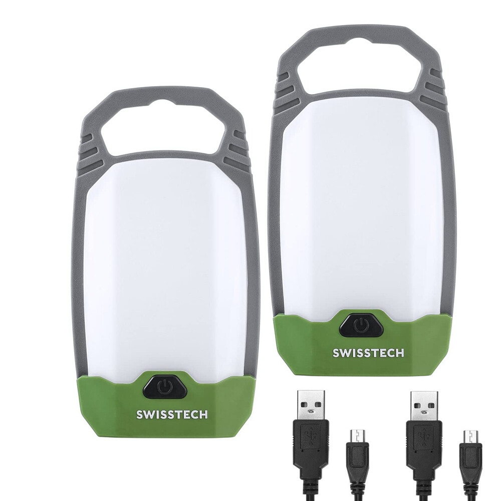 2 Packs LED Camping Lantern Rechargeable Camping Lights 4 Light Modes Flashlight