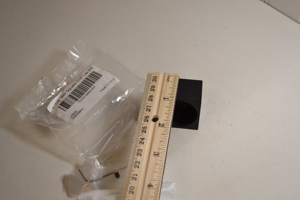 1 3/8" BEX Square Metal End Cap, MK (BLACK)