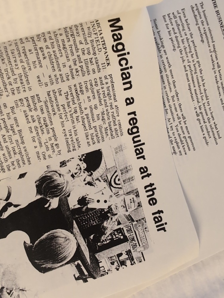 Billy Bishop's Magic Lecture Notes - Magic For Special Events And Self Promotion