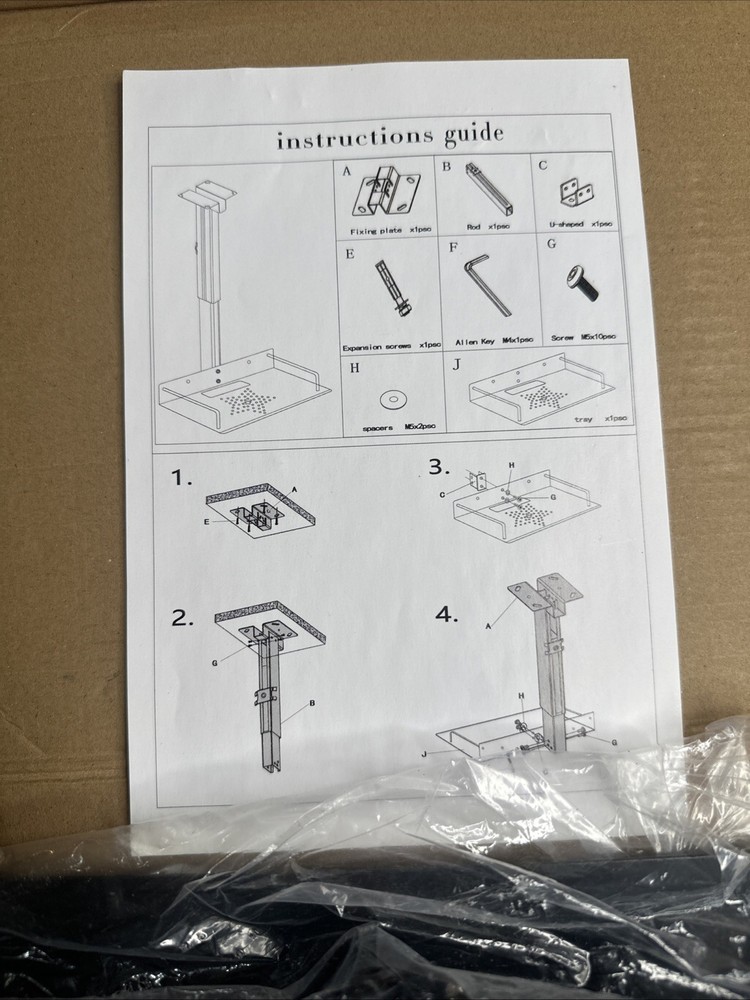 SCRATCH JGPIN Universal Ceiling Mount Tray 11.4-22” Adjustable No Hole Projector